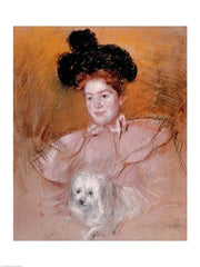 Woman holding a dog by Mary Cassatt