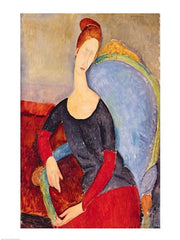 Mme Hebuterne in a Blue Chair, 1918 by Amedeo Modigliani
