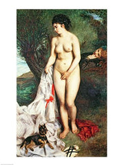 Bather with a Griffon dog, 1870 by Pierre-Auguste Renoir