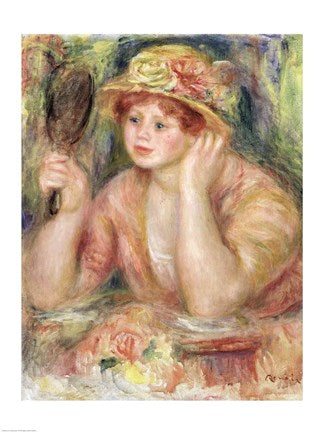 Woman with a Mirror, c.1915 by Pierre-Auguste Renoir