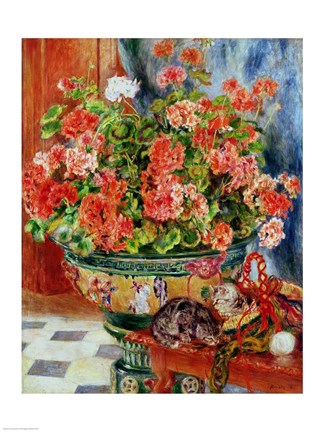 Geraniums and Cats, 1881 by Pierre-Auguste Renoir