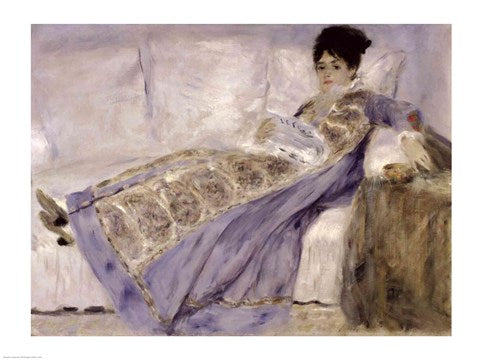 Madame Monet on a Sofa, c.1874 by Pierre-Auguste Renoir