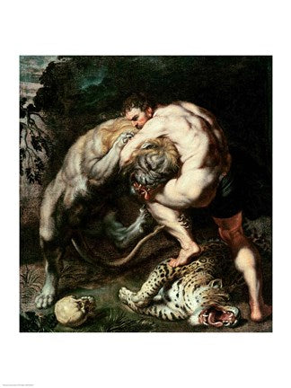 Hercules Fighting the Nemean Lion by Peter Paul Rubens