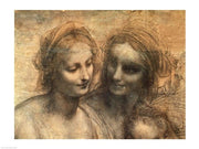 Detail of the Heads of the Virgin and St. Anne, from The Virgin and Child with SS. by Leonardo Da Vinci