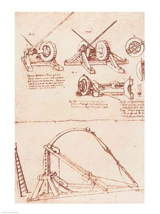 Designs for a Catapult by Leonardo Da Vinci