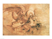 Fight between a Dragon and a Lion by Leonardo Da Vinci