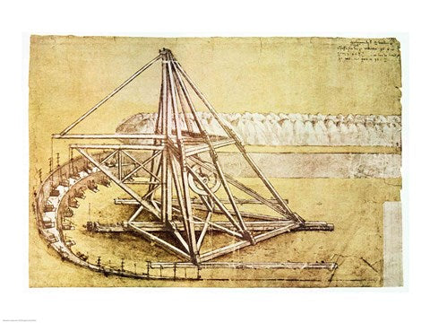 Excavating Machine,from Codex Atlanticus by Leonardo Da Vinci