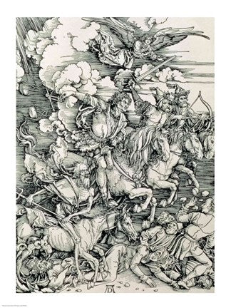 The Four Horsemen of the Apocalypse, Death, Famine, Pestilence and War by Albrecht Durer