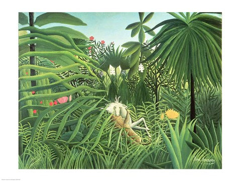 Jaguar Attacking a Horse, 1910 by Henri Rousseau
