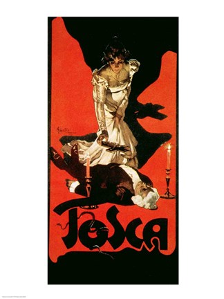 Poster advertising a performance of Tosca, 1899 by Adolpho Hohenstein