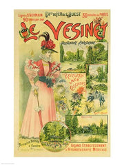 Poster for the Chemins de Fer de l'Ouest to Le Vesinet by Albert Robida