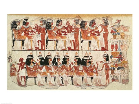 Banquet scene, from Thebes