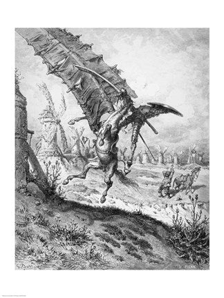 Don Quixote and the Windmills by Gustave Dore