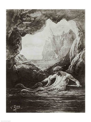 Gilliatt struggles with the giant octopus by Gustave Dore