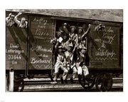 German Soldiers in a Railroad Car on the Way to the Front