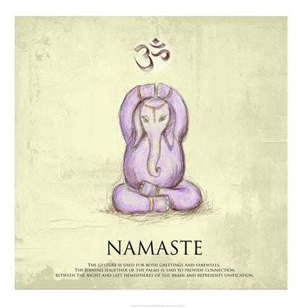 Elephant Yoga, Namaste Pose by Veruca Salt