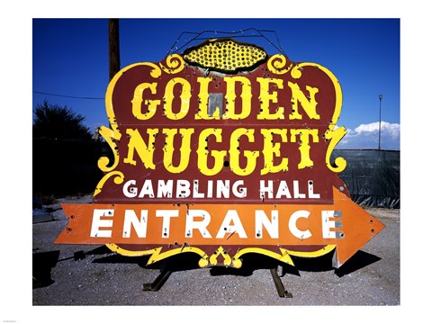 Golden Nugget historic casino sign in the Neon Boneyard, Las Vegas