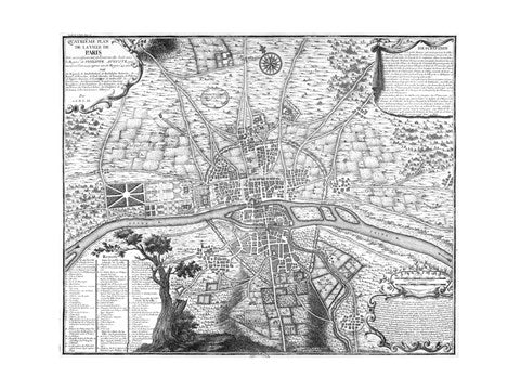 Plan de Paris - black and white