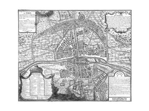 Plan de Paris - black and white map