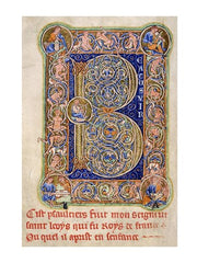 Illuminated Manuscript, Psalter. Inhabited Initial B of Psalm 1