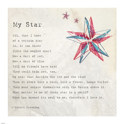 My Star by Robert Browning - square