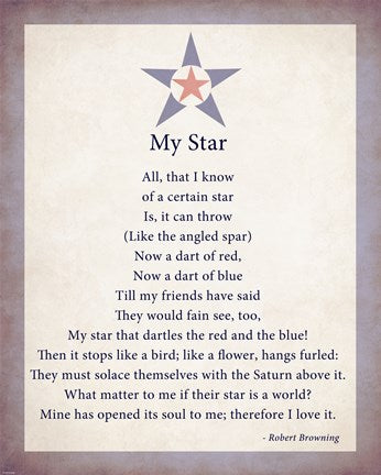 My Star by Robert Browning - color boarder