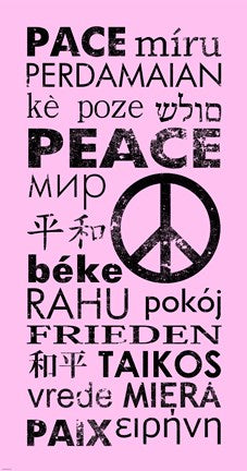 Pink Peace Languages by Veruca Salt