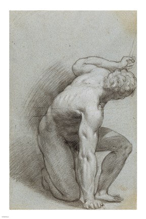 Kneeling Figure by Agostino Carracci