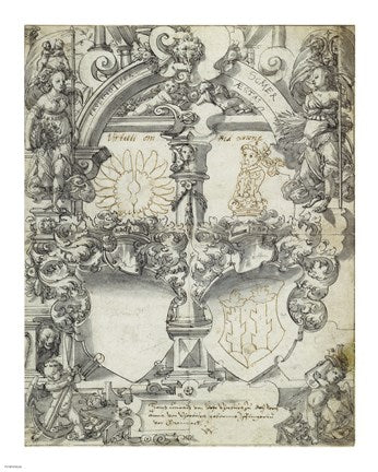 Design for a Marriage Window with the Seasons Spring and Summer by Daniel Lindtmayer