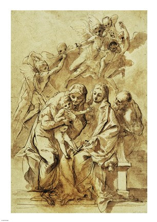 Holy Family with Saint Anne by Pietro Testa