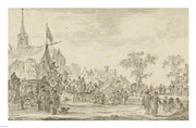 A Village Festival with Musicians Playing Outside a Tent by Jan Van Goyen