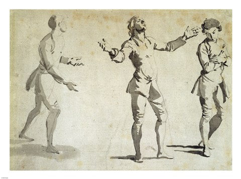 Three Figure Studies by Giovanni paolo Pannini