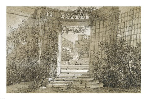 Landscape with a Stairway and Balustrade by Jean-Baptiste Oudry