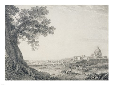 An Extensive View of Rome from the Orti della Pineta Sacchetti by Giovanni Battista Lusieri