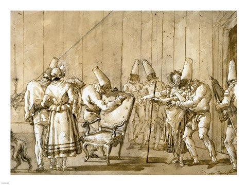 Punchinello Is Helped to a Chair by Giovanni Domenico Tiepolo