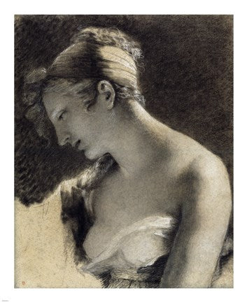 Head of a Woman: Study for The Happy Mother by Pierre-Paul Prudhon