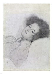 Portrait of a Young Woman Reclining by Gustav Klimt