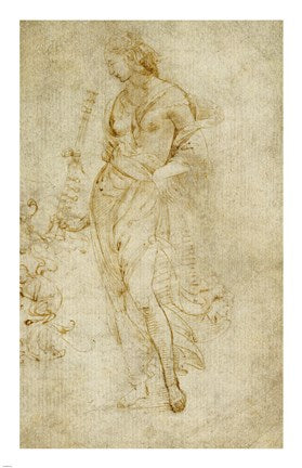 Female Figure with a Tibia, and Ornamental Studies by Raphael