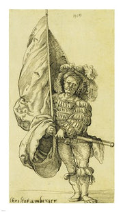 A Standard Bearer by Hans sebald Beham