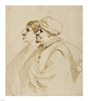 Caricature of Two Men Seen in Profile by Guercino (Giovanni Francesco Barbieri)