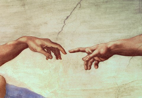 Hands of God and Adam, detail from The Creation of Adam, from the Sistine Ceiling, 1511 by Michelangelo Buonarroti