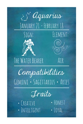Aquarius Zodiac Sign by Veruca Salt