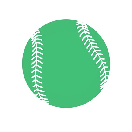 Pastel Green Softball on White by Sports Mania