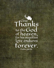 Psalm 136:26, Give Thanks (Olive Border) by Inspire Me