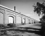 PERSPECTIVE VIEW OF SIDE - Norfolk and Western Freight Depot, Ninth and Eleventh Streets at bank of James River, Lynchburg
