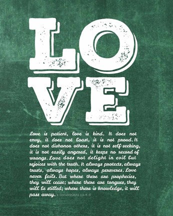Corinthians 13:4-8 Love is Patient - Green by Inspire Me