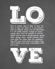 Corinthians 13:4-8 Love is Patient - Chalkboard by Inspire Me