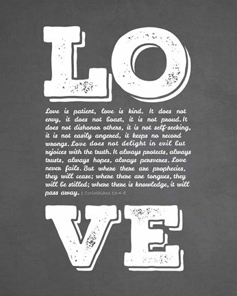 Corinthians 13:4-8 Love is Patient - Chalkboard by Inspire Me
