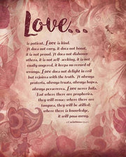 Corinthians 13:4-8 Love is Patient - Pink Floral by Inspire Me