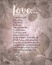 Corinthians 13:4-8 Love is Patient - Grey Leaves by Inspire Me